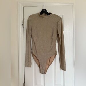 JLUXLABEL Shimmering Gold Bodysuit L